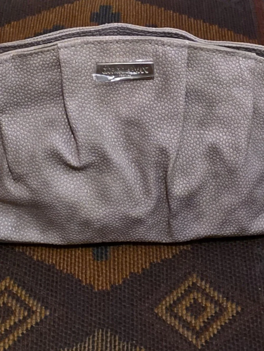 Giorgio Armani Parfums Vegan Taupe Leather Pouch Like New